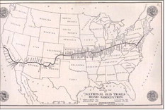 THE NATIONAL OLDTRAILS ROAD, a precursor to Route 66 from 1912 to 1926, followed the course of the National Road in the east and railroads and Indian trails in the west for more than 3,000 miles coast to coast. | WIKIPEDIA