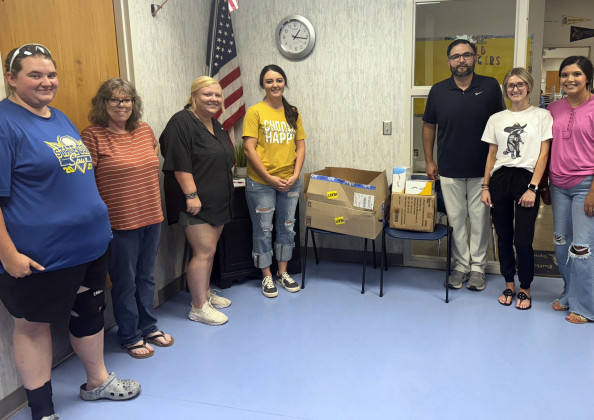 CAP ROCK HELPS PATTON Cap Rock Telephone donated school supplies to the seven school systems in its service area, including Patton Springs ISD, shown here. | COURTESY PHOTO