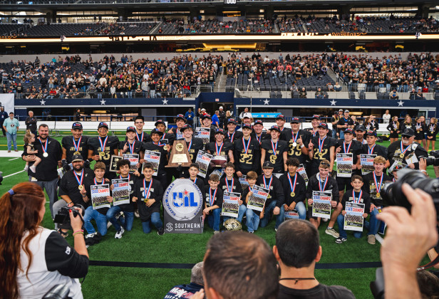 CHAMPSTIMESTWO The Jayton Jaybirds football squad (below) celebrated winning the State championship in their division -- only months after the school had pulled off a similar feat in basketball. | CAMDEN REESE FORTHE TEXAS SPUR