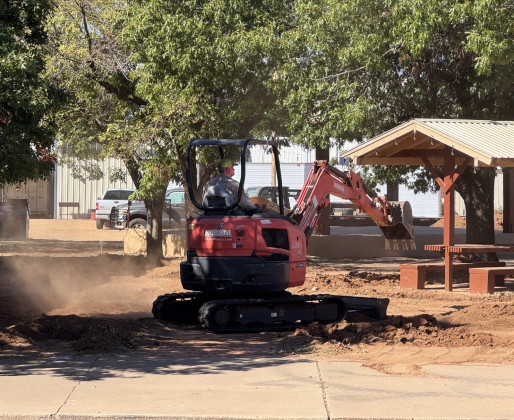 PARK PROGRESS Grading of Spur’s Rickels Park in preparation for xeriscaping was progressing nicely—before two solid days of downpour! While the park committee is hopeful the space will be back in service before the Dec. 5 Late Night Holiday Market, Mother Nature will be the determining factor. | THE TEXAS SPUR