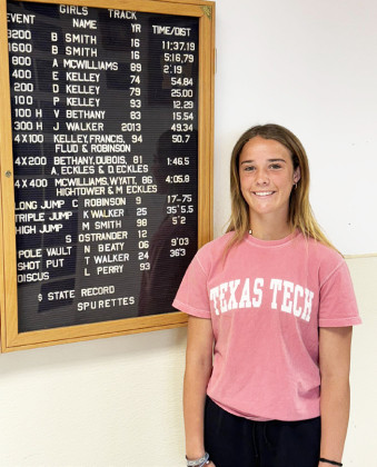 NEW SPUR RECORD Kaygan Walker broke the Spur High School record in triple jump last week at the Area meet with a jump of 35’5.5 inches. | COURTESY PHOTO