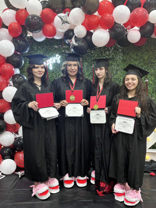 SCHOOL’S OUT The four members of the Patton Springs High School Class of 2024 graduated during the last week of May, capping off their high school careers. | COURTESY PHOTO