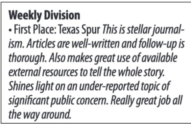 Texas Spur, Caprock Courier, Floyd County Hesperian-Beacon garner TPA awards
