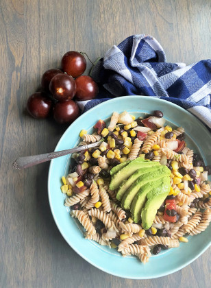 PIQUANT PASTA Add flavor to your February with this Southwestern Pasta Salad. | ANGELINA LaRUE PHOTO