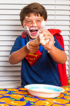 SLIMETESTERS BrennanVinson, Landry Stephens, and GavinVinson, found that the one made with laundry soap proved to be a favorite. | ANGELINA LaRUE PHOTO