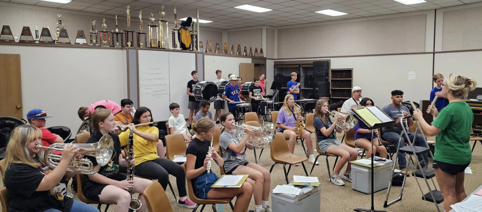 GOING BAND The Going Band from Jaybird Land started practice last week. The band is under the direction of new band director Lauren Huff. Huff comes to Jayton from Ralls. | COURTESY PHOTO
