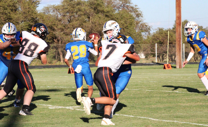 SPUR STANDOUTS #3 Joshua Ortiz and #6 Ace Walker both received the Texas 1A Fan sticker after last week’s game by exemplifying hard work, persistence, and great sportsmanship. | SPUR YEARBOOK PHOTO