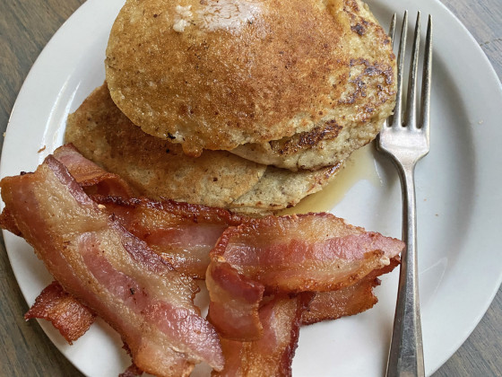 GLUTEN-FREE Corn masa pancakes are incredibly rustic and pair very well with pure maple syrup. | ANGELINA LaRUE PHOTO