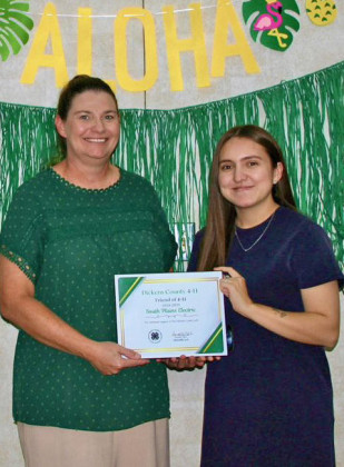 At the 2025 Dickens County 4-H awards banquet, South Plains Electric Cooperative was named Friend of 4-H.