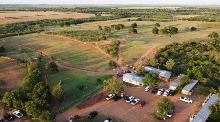 AERIAL VIEW of the Spur golf course was taken during the Hackers Tournament by Terry Lee. | COURTESY PHOTO