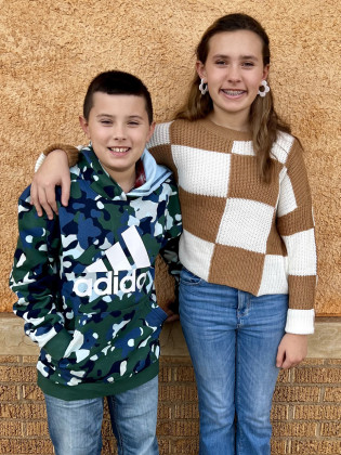 TATOM BLISS AND BRYLAN ARCHER, AFTON, TX We are so thankful for these two sweethearts!  Happy Valentine’s Day with love to Tatom Bliss and Brylan Archer from Grandby and Grand Grand. Tatom is a 7th grader and Brylan a 6th grader at Patton Springs. They are the children of Clayt and Laurie Bridge, the grandchildren of Gary &amp; Jane Bridge and Larry &amp; Donna Hoyle, and the niece and nephew of Becca Bridge and Tonya Givens.