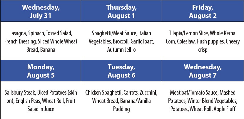 Spur Senior Citizens Menu