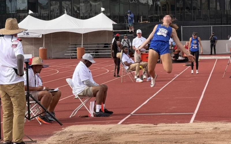 STATE TRACK Kaygan Walker of Spur finished 8th in the long jump event at the State UIL Track and Field meet with a jump of 16-2.5. | COURTESY PHOTO