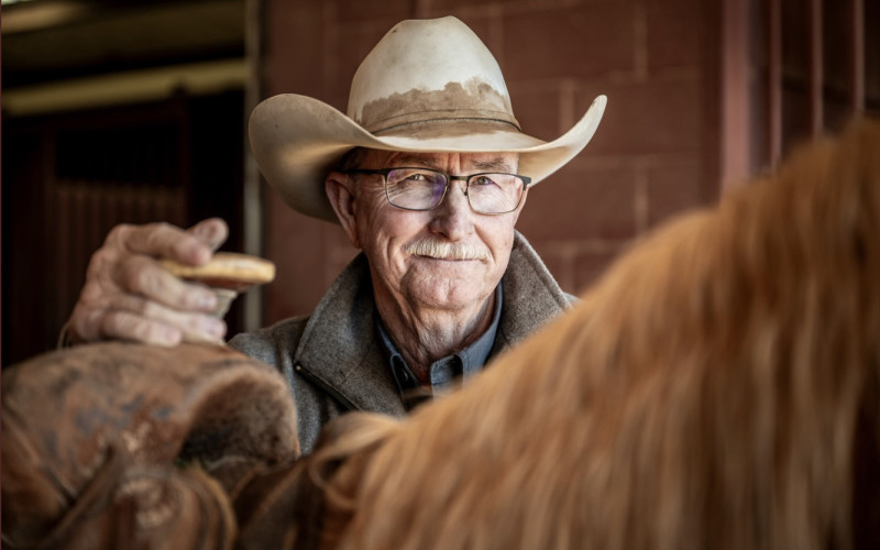 LEATHERS HANDS OVER REINS of 6666 Ranch operations to Dr. Nathan Canady, announced as new president of operations / Horse Division, and Dusty Burson, general manager of the Cattle Division, according to press releases from the ranch. | COURTESY PHOTO