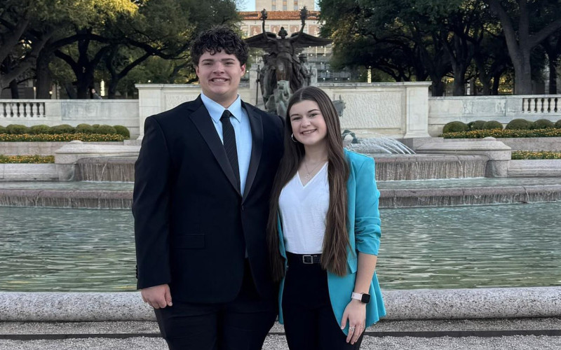STATE DEBATE HONORS Congratulations go to Jayton's Abigail Mosley and Cooper Spray of Jayton who won the Bronze medal in the 2026 1A UIL CX State Debate championship. | COURTESY PHOTO