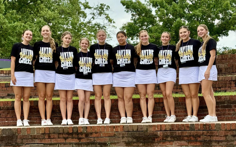 CHEER CAMP Jayton cheerleaders are getting ready for the new school coming their way by attending cheer camp this week. |