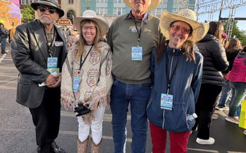 AMONG THOUSANDS of visitors flocking to Springfield the morning of April 30, we happened upon friends from Texas, including road warrior Dora Meroney of Amarillo and her family.
