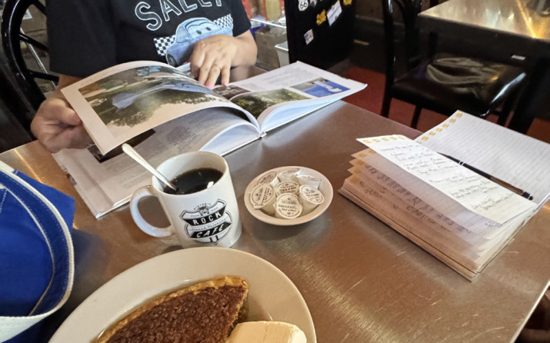 HOME STYLE At the Rock Café in Stroud, Oklahoma, the comfort food is served up as fast as Sally the Porsche. In addition to standards like buffalo burgers and chicken fried steak, the diner serves German dishes like Jagerschnitzel and spaetzle—but the oatmeal pie alone is worth the trip.