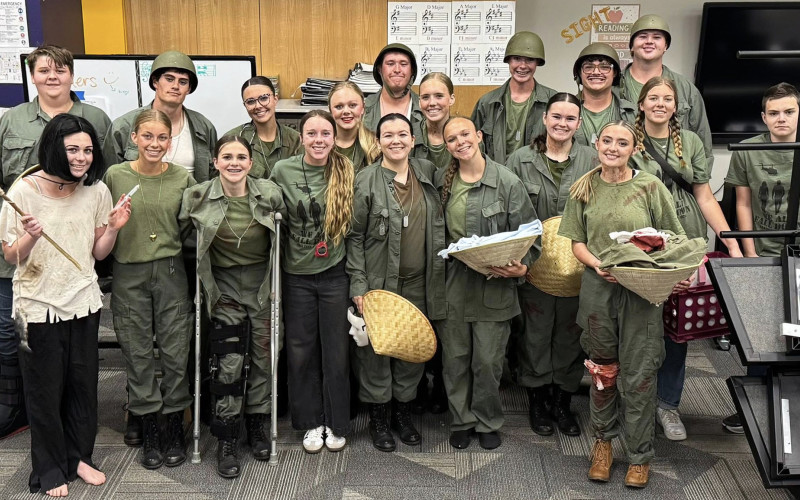 JAYTON OAP ADVANCES The Jayton One Act Play production of “We All Fall Down” was selected to advance and compete at the regional meet at Angelo State University Thursday, April 23, 2026. Individual honors earned at the Area competition were All Star Tech Awards, Lainey Baldridge for stage manager; Honorable Mention All Star Cast, Reese Redford and Dayton Bleiker; All Star Cast, Jace Chisum and Colt Gentry. | COURTESY PHOTO