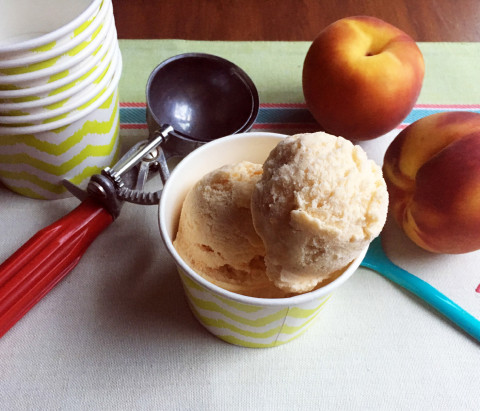 JUST PEACHY Crank up this non-dairy mixture, which packs just as much peachy punch as your original ice cream recipe. | ANGELINA LaRUE PHOTO