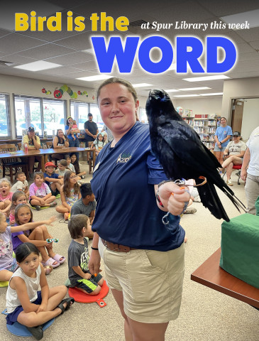 QUOTHTHE RAVEN Zookeepers Crystal and Ruthie from the Abilene Zoo taught wide-eyed young readers about the habits and habitats of several guest animals, including Sam the Chihuahuan Raven. | THE TEXAS SPUR