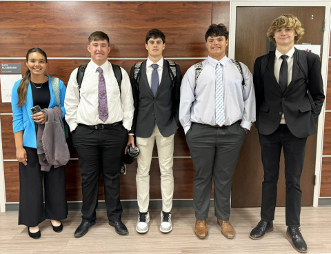 SPEAKERS TO STATE Jayton advances three speakers and one alternate to State UIL competition. In Regional events last week, in Informative Speaking Melody McClane took 2nd (State qualifier) and Colt Gentry took 3rd (State qualifier); in Persuasive Speaking Dayton Bleiker placed 3rd (State qualifier), Jarret Herzog took 4th (Statealternate);andCooperSprayplaced6th. | COURTESYPHOTO