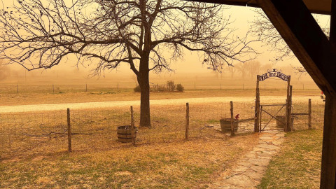 AGOODDAYTOSTAYINSIDE— though those with livestock to tend don’t get the luxury.This image of last Friday’s windy, dusty conditions in Afton (northern Dickens County) was shared by resident Ronda Dalton. | COURTESY PHOTO