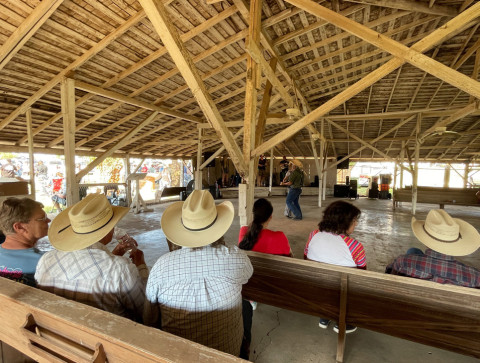 According to our local-history expert H.E.W., the former Spur fairground grandstand was removed and used to build the Roaring Springs park pavilion, where the Motley-DickensReunion&amp;Rodeowelcomesdancingandjustplain ol’ visiting each August. This year’s dates are August 22-24. Mark your calendars now! | TEXAS SPUR PHOTO