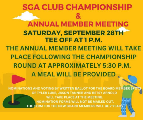 SGA Club Championship to be held Sept. 28