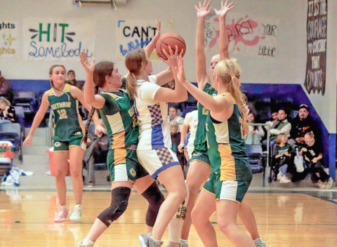 SPURETTES FALL The Spur girls basketball team took a tough loss to the #14-ranked-in-the-state Guthrie Lady Jags 43-35 on the road. | COURTESY PHOTO