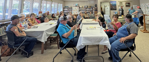 MEET THE CANDIDATES in Dickens County races drew several dozen voters and families to the Dickens County-Spur Library Monday night, April. 21, courtesy of the Spur Area Chamber of Commerce and The Texas Spur. Early voting in municipal and school board elections runs April 22-29; election day is Sat., May 3. | THE TEXAS SPUR