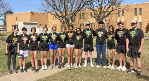The Spur Bulldogs tennis team was represented well last week at the SPCHEA meet in Levelland. Results were: Kodah Tagle and Levi Dietz, 1st place; Emmitt Roden and Adrian Garza-West, 2nd place; Kendal Walker, 2nd place; Lily Vaughn, 2nd place; Chelsea Davis and Kaygan Walker, 1st place; Ana Cortado and Stacy Wang, 3rd place; and Keylee Molina, consolation champion. | COURTESY PHOTO