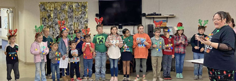 CHRISTMAS CHEER Jayton schoolchildren recently entertained residents of the Kent County Nursing Home with a performance of Christmas songs. | COURTESY PHOTO