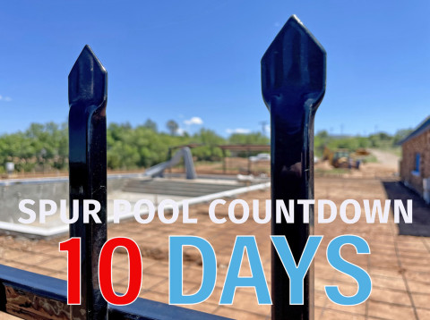 COUNTING DOWNTHE DAYS Now that fencing is in place and the concrete pool deck is about to be poured, the City of Spur is making plans for a public grand opening event for the renovated Swenson Park Pool. Follow us on Facebook this week as we report daily on progress. | THE TEXAS SPUR