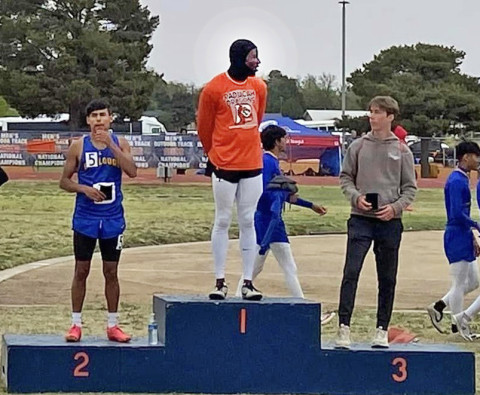 STATE-BOUND Margarito Pesina of Spur High School finished in 2nd place in the 100m at last week’s Regional track meet and is headed to State. | COURTESY PHOTO
