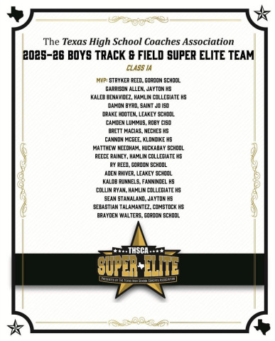 TRACK STARS Congratulations go to the Jayton High School track and field athletes who were among those in Class 1A honored last week by theTexas High School Coaches Association. Jace Chisum was named to the girls roster and Garrison Allen and Sean Stanaland were named to the boys roster. | COURTESY ART