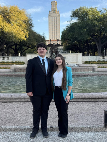 STATE DEBATE HONORS Congratulations go to Jayton's Abigail Mosley and Cooper Spray of Jayton who won the Bronze medal in the 2026 1A UIL CX State Debate championship. | COURTESY PHOTO