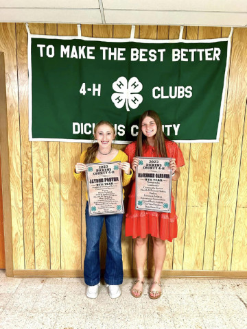 Two Gold Star recipients among 2023 Dickens County 4-H honorees