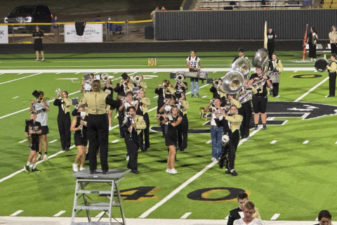 BOTHBANDS had the opportunity to perform for eager spectators following Jayton’s halftime win. Knox City presented a spirited program of pop favorites, while Jayton, under the direction of Lauren Huff, played a more subdued suite. | THE TEXAS SPUR