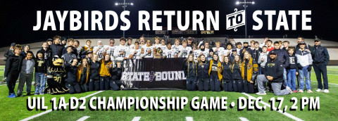 RETURNING TO ARLINGTON The defending state champion Jayton Jaybirds will return to face the Richland Springs Coyotes in the Texas UIL 1A Six-Man Division II State Football Championship on Wednesday, Dec. 17, 2025, at 2 p.m. at AT&amp;T Stadium in Arlington. | COURTESY PHOTO