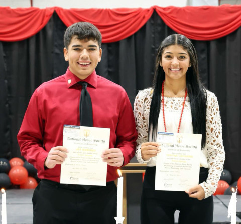 PATTON NHS INDUCTEES Congratulations go to Patton Springs’ 2023-2024 National Honor Society inductees, Toryan Childers (right) and Jet Ramirez. | COURTESY PHOTO