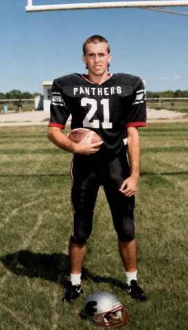 FUTURE HALL OF FAMER Jayton-Girard high school principal Jamie Humphries, shown here in his Panther Creek playing days, was inducted Saturday night into theTexas Six-Man Coaches Hall of Fame inWichita Falls. MORE, PAGE 5 | COURTESY PHOTO