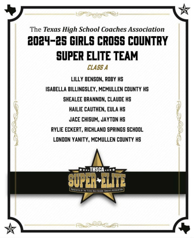 Chisum, Reel, Stanaland named to THSCA Super Elite XC