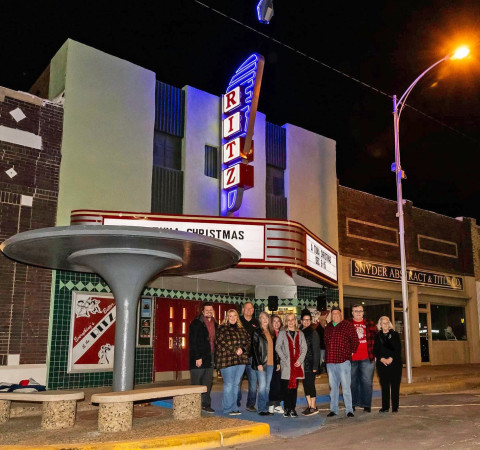 RITZ MARQUEE The RitzTheater in downtown Snyder has recently finished exterior renovations, including restoring its marquee.The theater, which was a movie house for decades, is now devoted to live stage plays. | COURTESY PHOTO