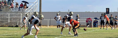 JAYTON SCRIMMAGE Last week the Jayton Jaybirds faced the Ira Bulldogs in a scrimmage. This week, Jayton plays host to the Gridiron Classic, one of the premiere showcases of six-man football, to kick off the new season. Games run Thursday through Saturday at Jaybird Stadium. Jayton will face the Westbrook Wildcats Thursday at 8:00 p.m. | COURTESY PHOTO
