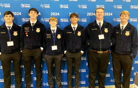 STATE FAIR JGISD FFA competed at the State Fair of Texas over the weekend, with Sean Stanaland taking 3rd place in Food Products, Colt Gentry taking 2nd in Animal Science, and Griff Reel placing 1st in Plant Science as well as Reserve Champion. | COURTESY PHOTO