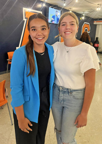 JOURNALISTS TO STATE In Regional UIL competition, Lainey Baldridge placed 2nd in News Writing and 3rd in Editorial, and Melody McClane placed 2nd in Editorial Writing. Both are headed to the State event. | COURTESY PHOTO