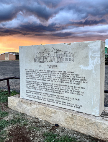 The MackenzieTrail monument, which long stood in the 600 block of Burlington Avenue in front of the Lawrence Brothers grocery store, has been remade and replaced. The original marker, which also acknowledges the site of the former Spur Inn, was destroyed in a motor vehicle collison last year. | THE TEXAS SPUR