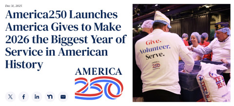 challenges businesses, nonprofits, schools, youth groups, faithbased networks, and organizations of all kinds to commit to increasing their volunteer efforts and measurable impact starting today. STARTING JAN. 1, AMERICA GIVES