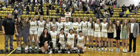 AREA CHAMPS The Jayton Lady Jays varsity basketball defeated the Sands Lady Mustangs Friday night 40-20 in Post to become area champs and advance to the Regional Quarterfinals.They are one of 32 teams in the state ofTexas still in the playoffs. | COURTESY PHOTO